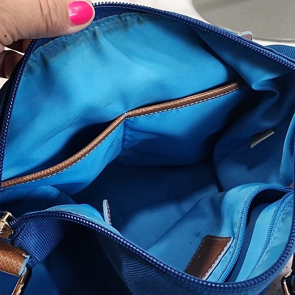 Coach F37239 Sawyer  Blue Canvas Crossbody Bag